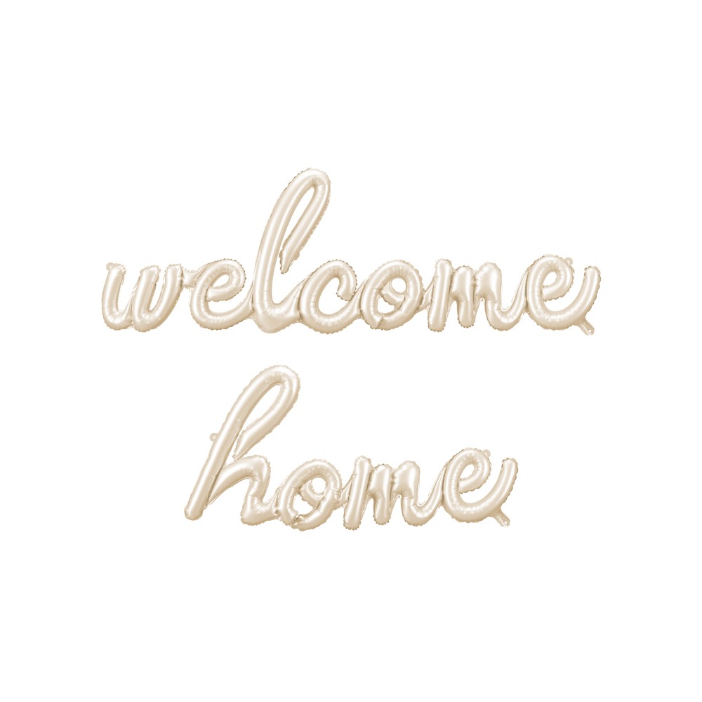 Ballon en aluminium Welcome Home, 335x71 cm, cappuccino
