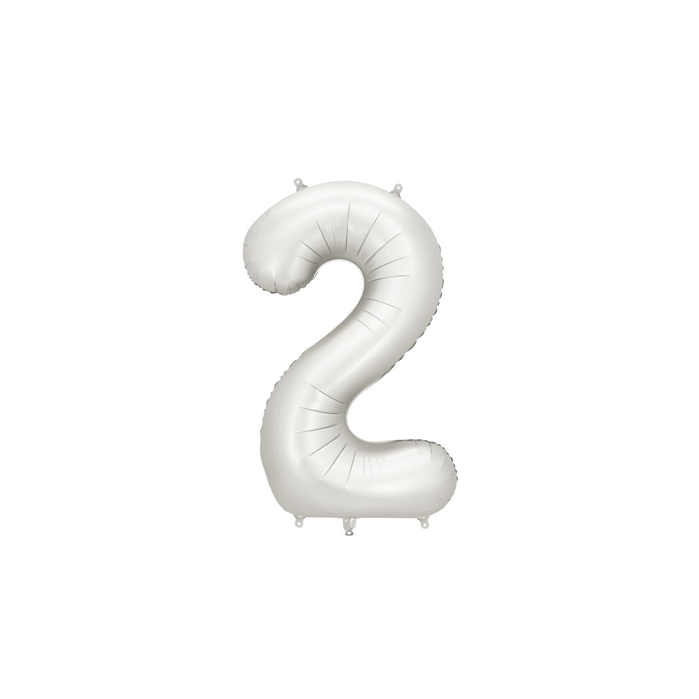 Ballon en aluminium Chiffre ''2'', 86cm, argent