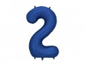 Ballon en aluminium Chiffre '2', 86cm, marine