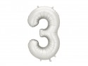 Ballon en aluminium Chiffre ''3'', 86cm, argent