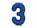 Ballon en aluminium Chiffre '3', 86cm, marine