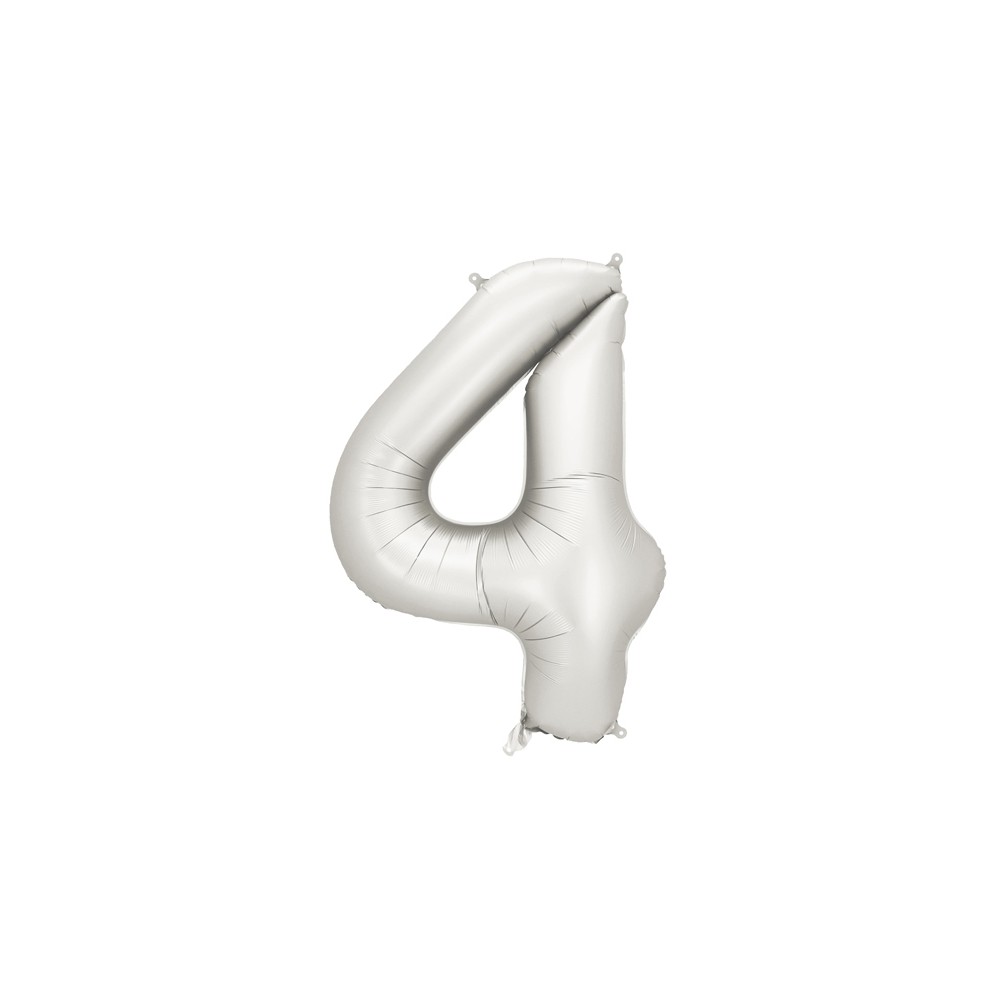 Ballon en aluminium Chiffre ''4'', 86cm, argent