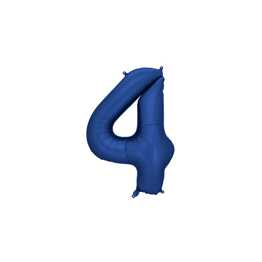 Ballon en aluminium Chiffre '4', 86cm, marine