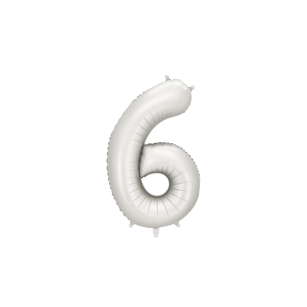 Ballon en aluminium Chiffre ''6'', 86cm, argent