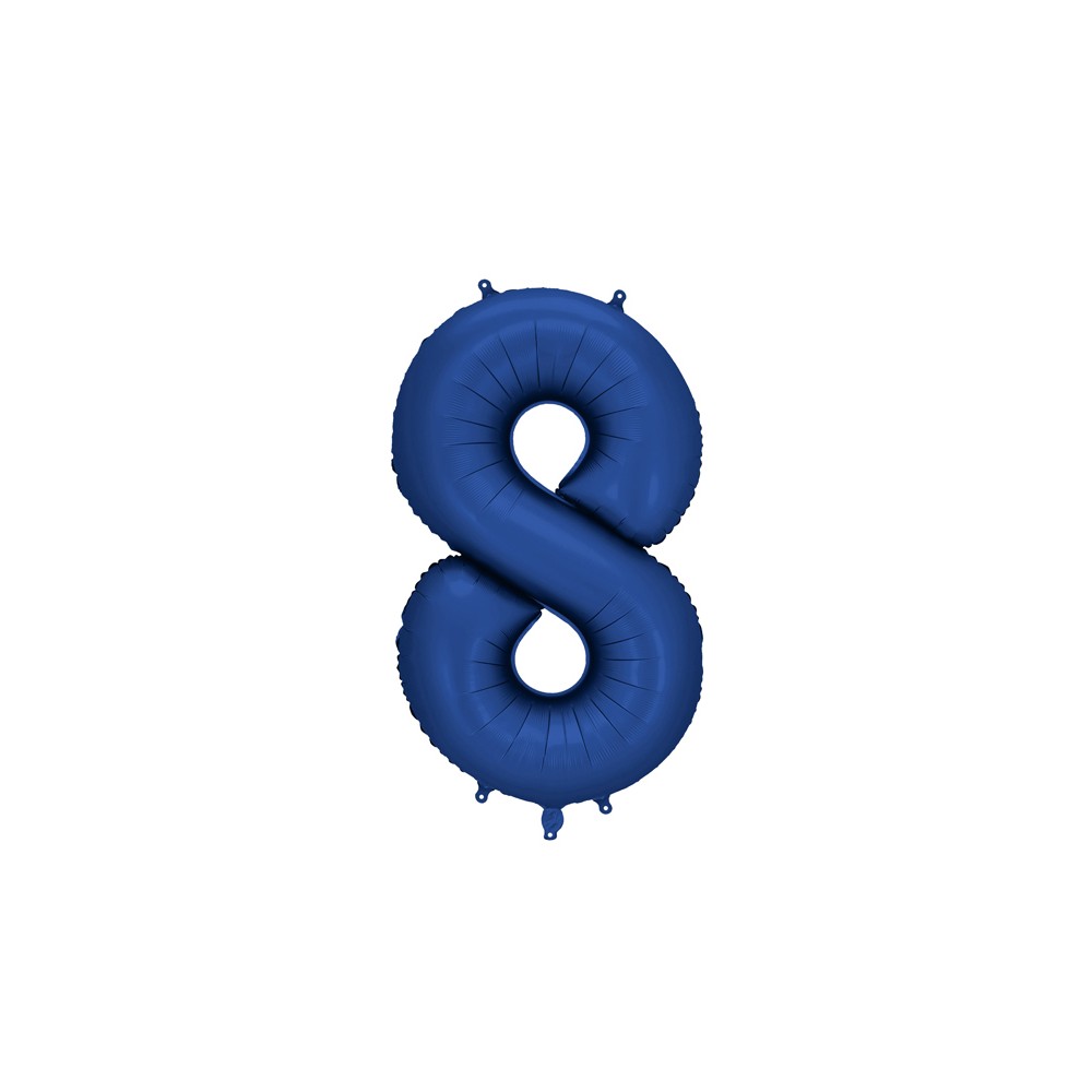 Ballon en aluminium Chiffre '8', 86cm, marine