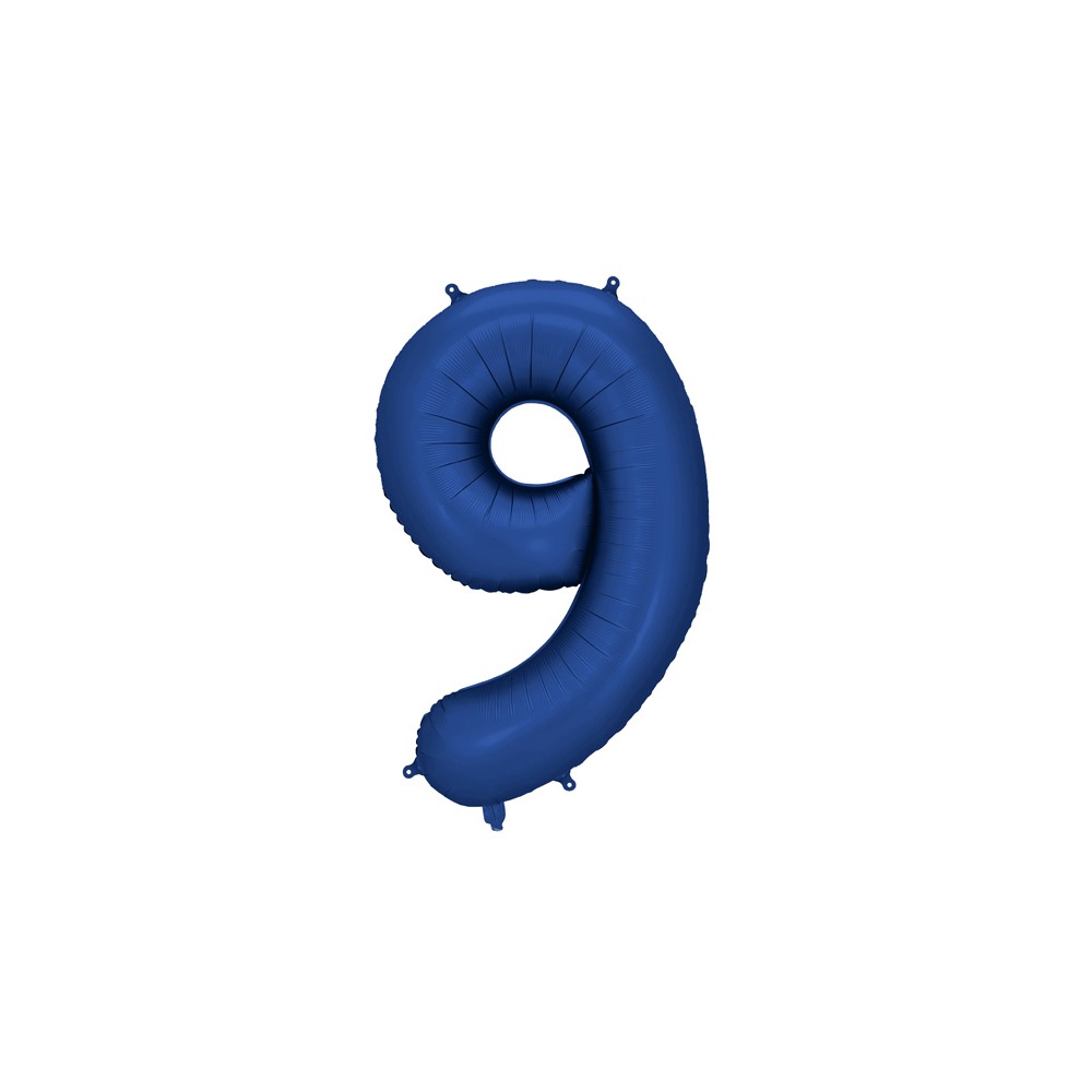 Ballon en aluminium Chiffre '9', 86cm, marine