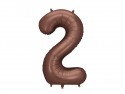 Ballon en aluminium Chiffre '2', 86cm, moka