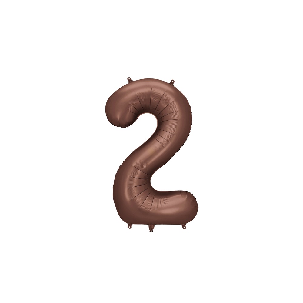 Ballon en aluminium Chiffre '2', 86cm, moka