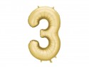 Ballon en aluminium Chiffre '3', 86cm, doré
