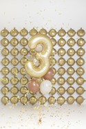 Ballon en aluminium Chiffre '3', 86cm, doré