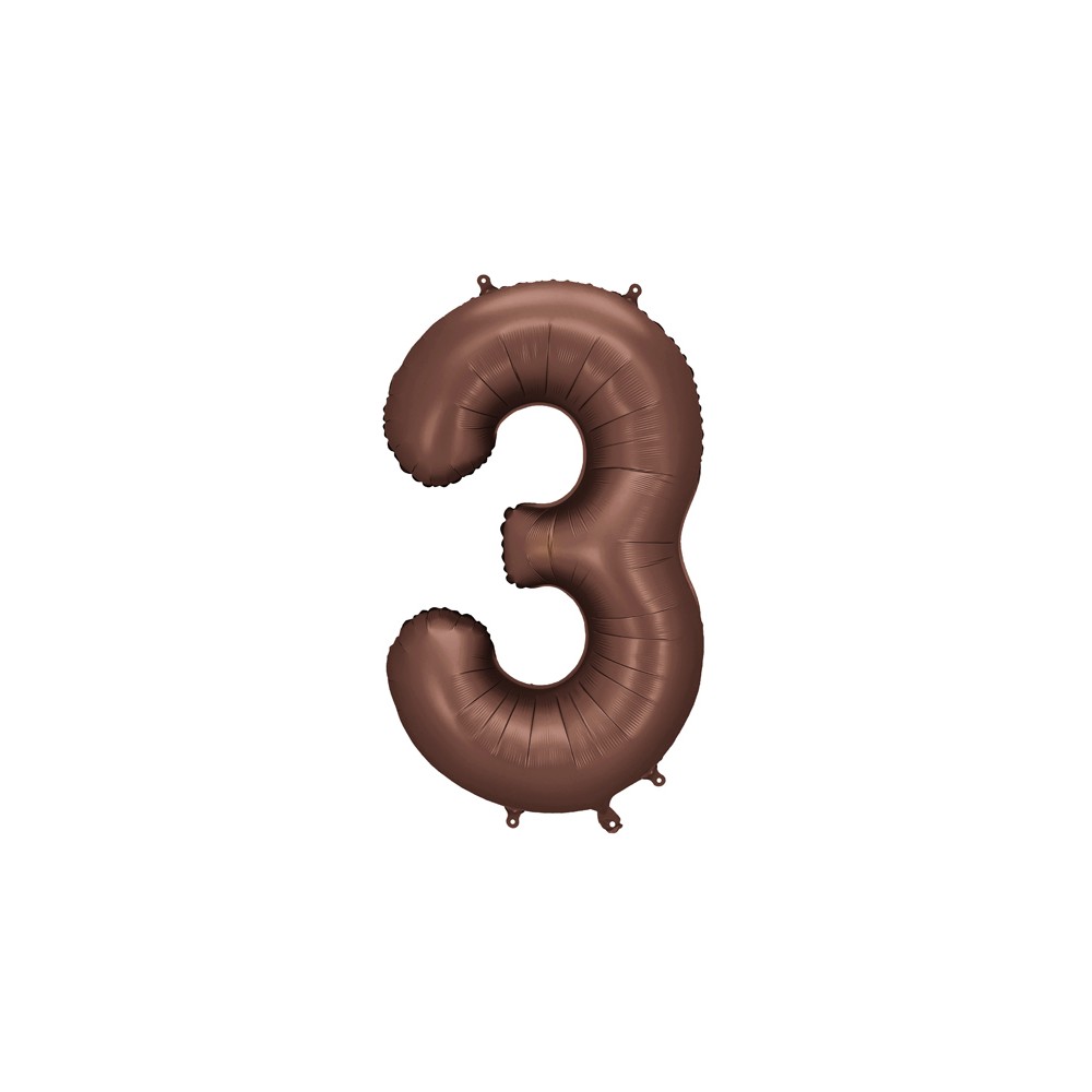 Ballon en aluminium Chiffre '3', 86cm, moka