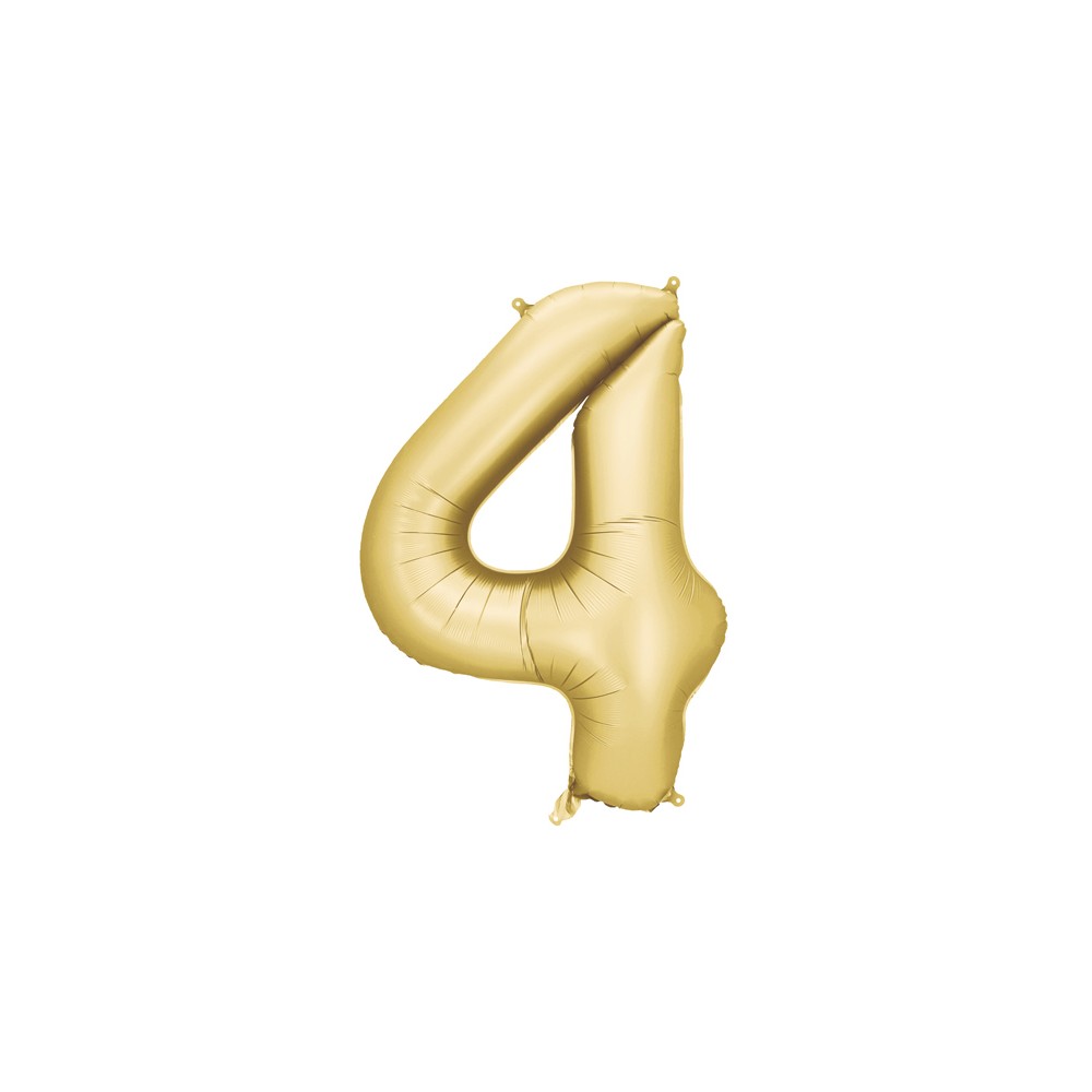 Ballon en aluminium Chiffre '4', 86cm, doré