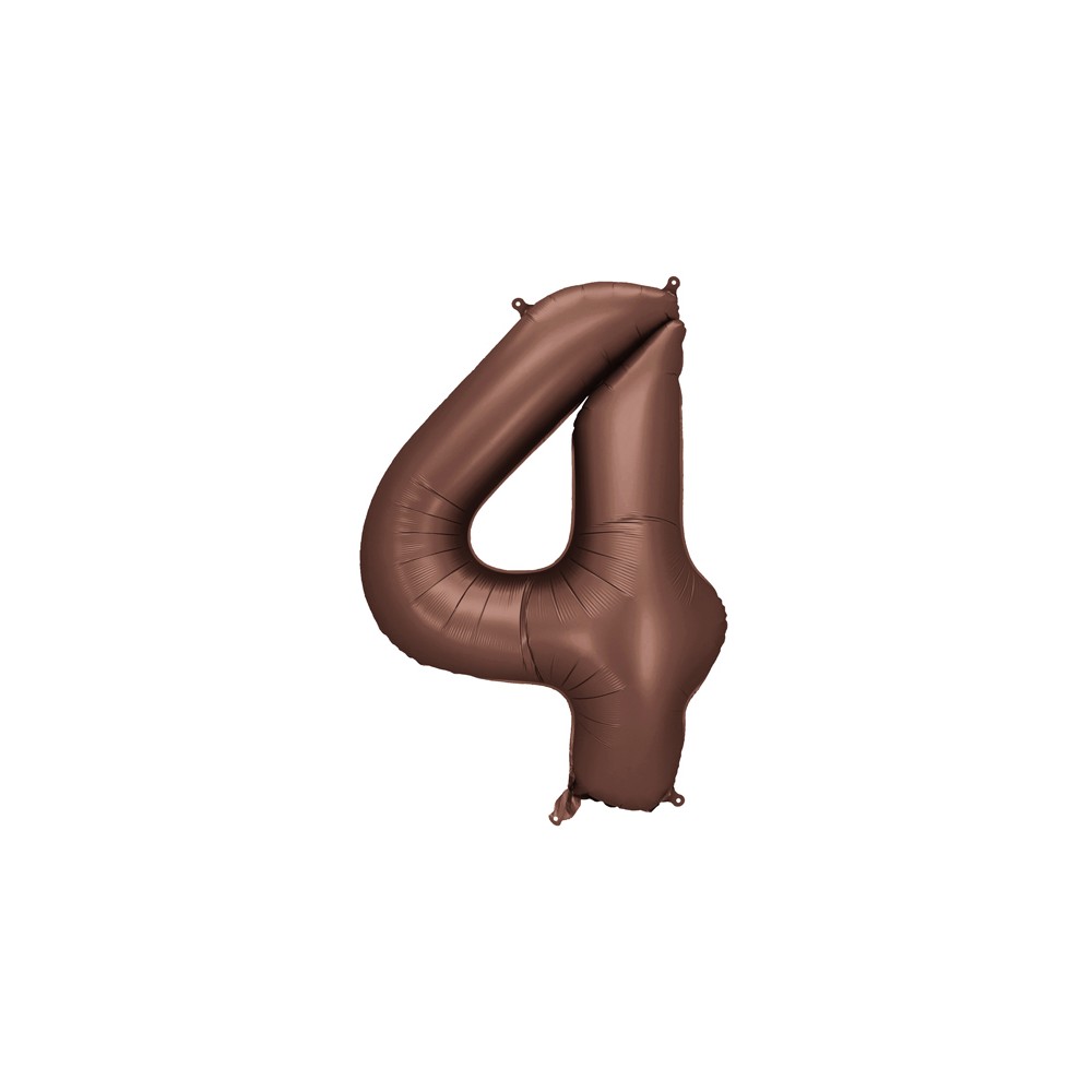 Ballon en aluminium Chiffre '4', 86cm, moka
