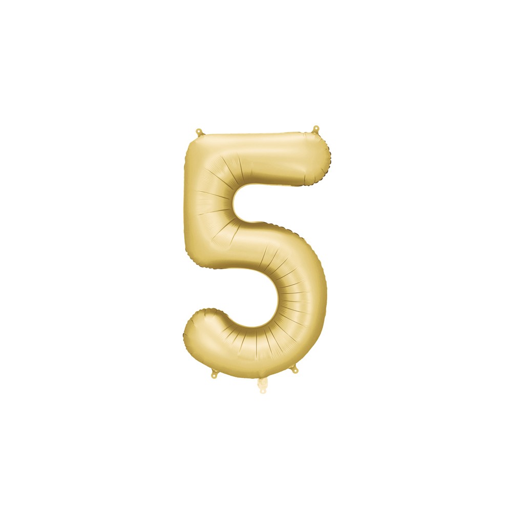 Ballon en aluminium Chiffre '5', 86cm, doré