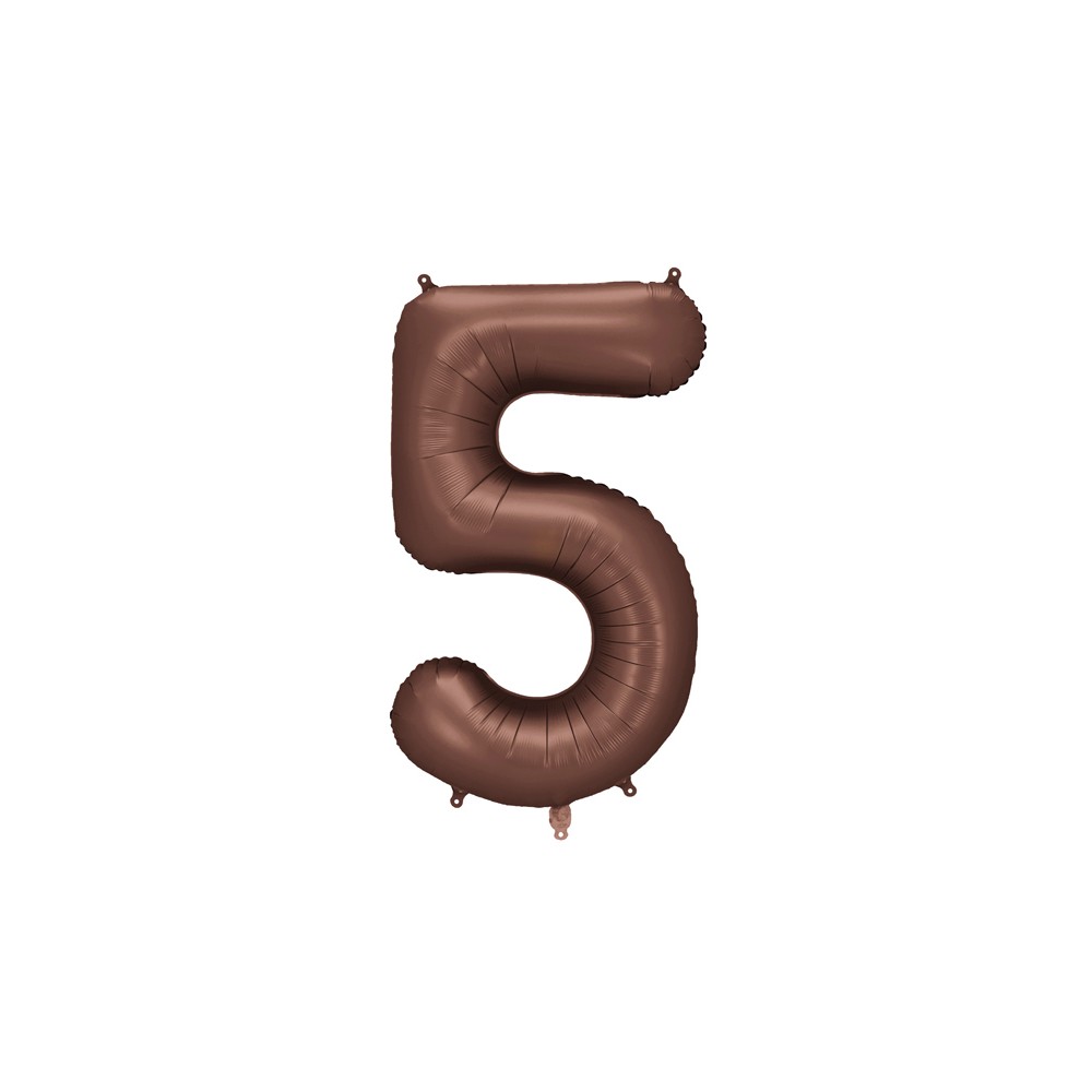 Ballon en aluminium Chiffre '5', 86cm, moka