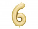 Ballon en aluminium Chiffre '6', 86cm, doré