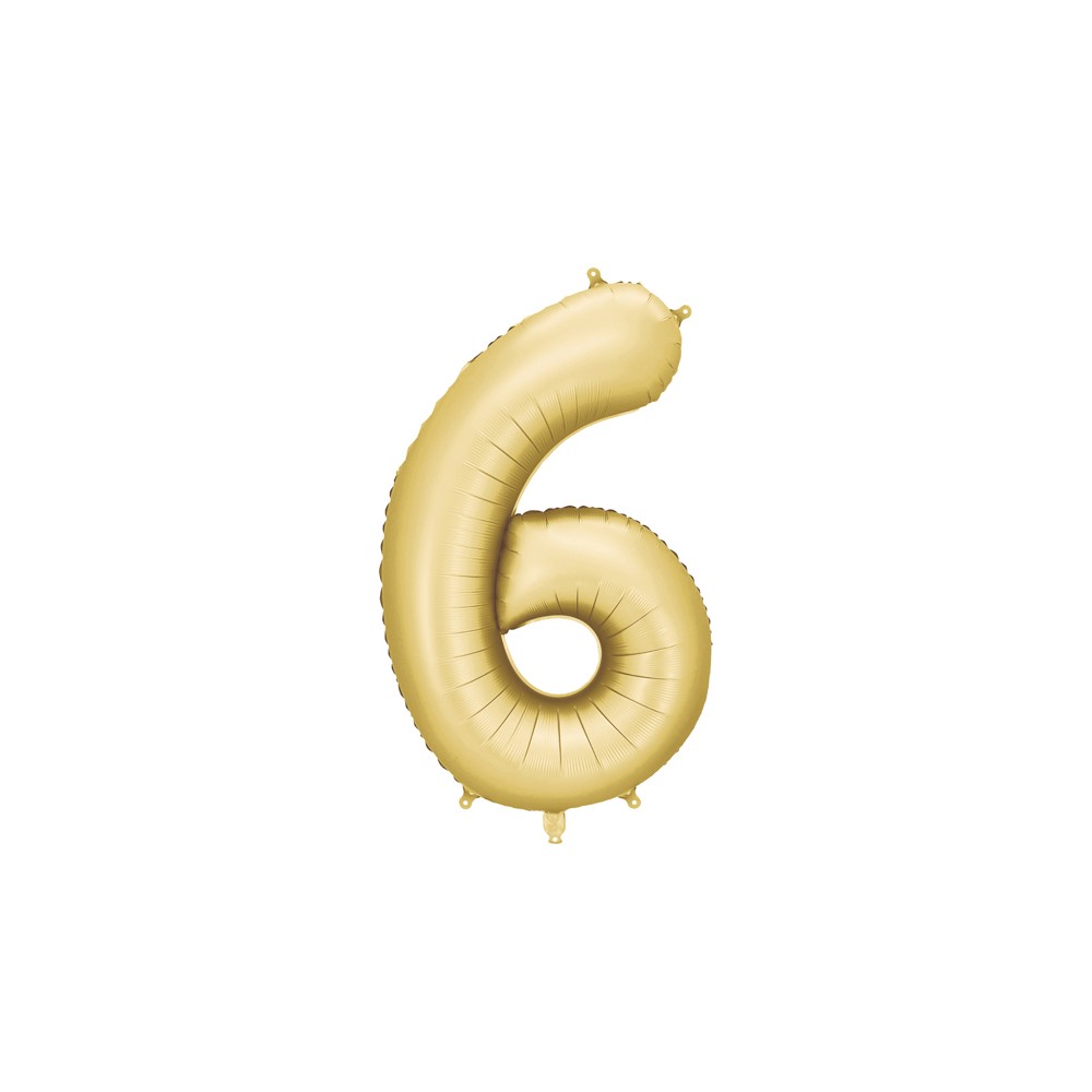 Ballon en aluminium Chiffre '6', 86cm, doré