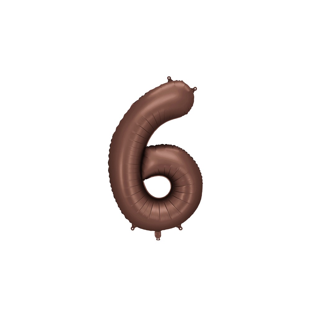 Ballon en aluminium Chiffre '6', 86cm, moka
