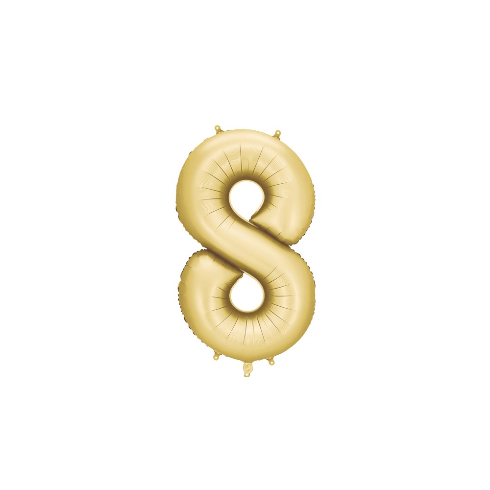 Ballon en aluminium Chiffre '8', 86cm, doré