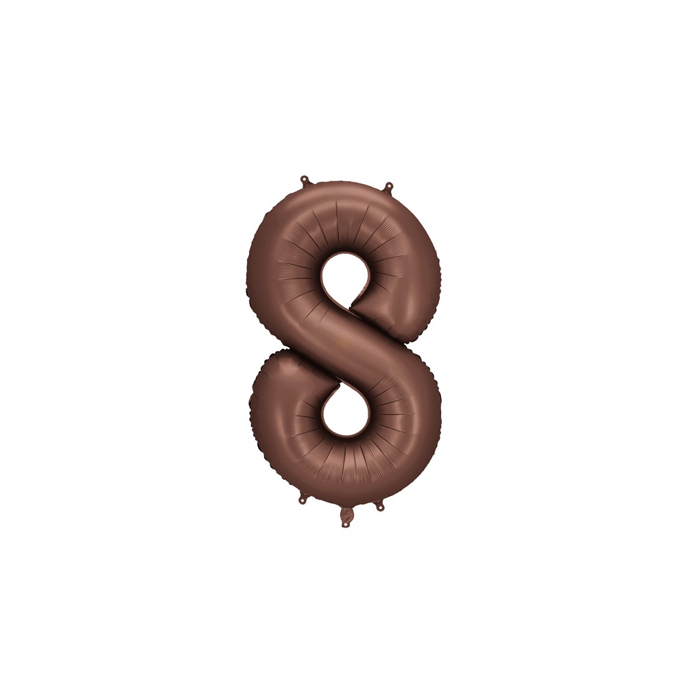 Ballon en aluminium Chiffre '8', 86cm, moka