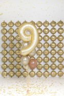 Ballon en aluminium Chiffre '9', 86cm, doré