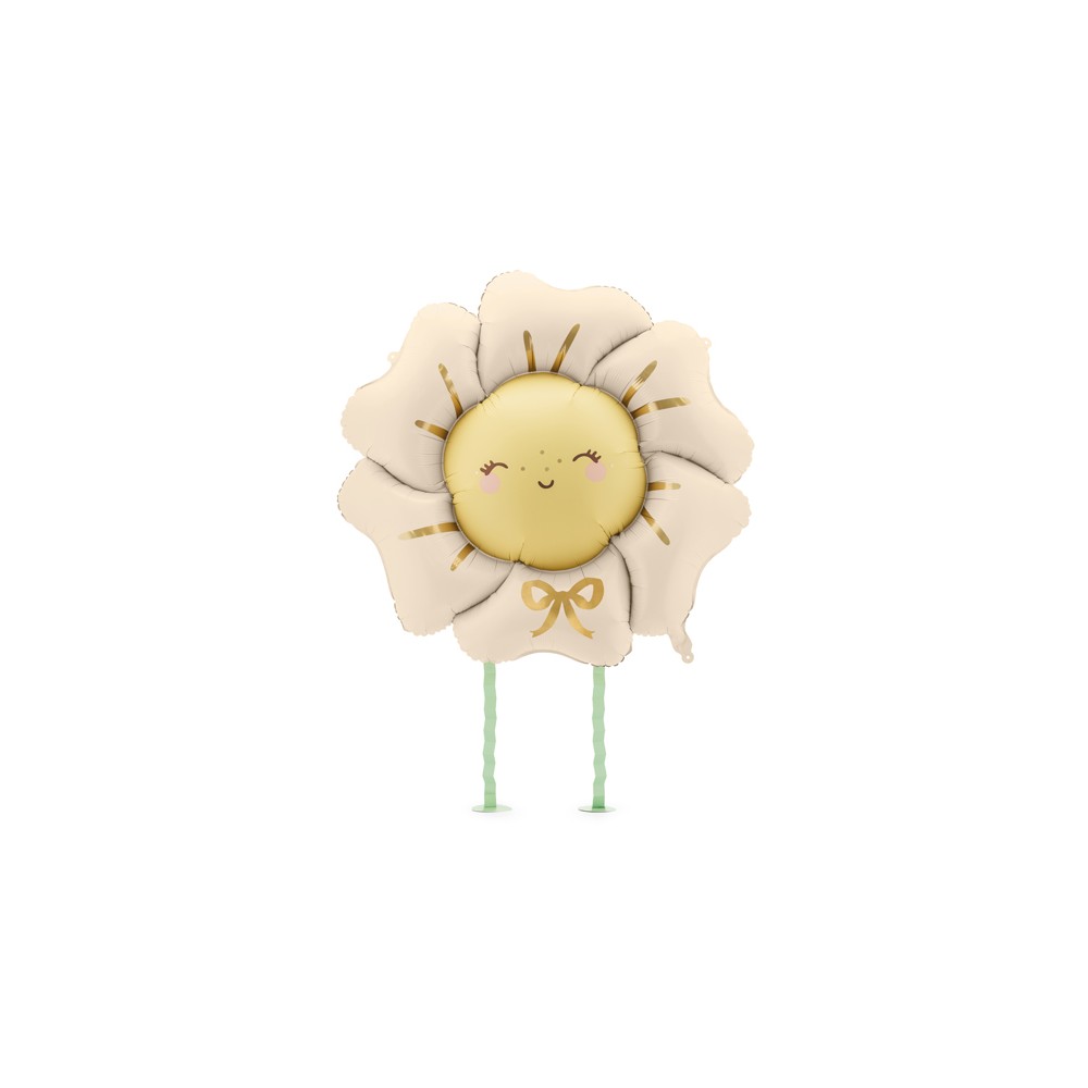 Ballon en aluminium Fleur, 104x104 cm, beige clair