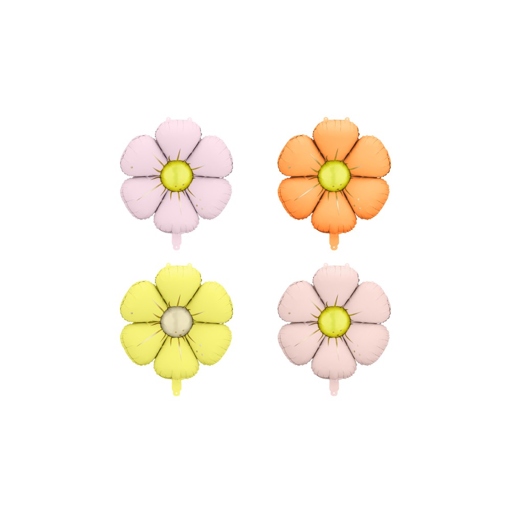 Ballons en aluminium pour guirlandes Marguerites, diamètre 65 cm, mix