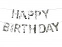 Bannière Happy Birthday, 2,2 m, argent