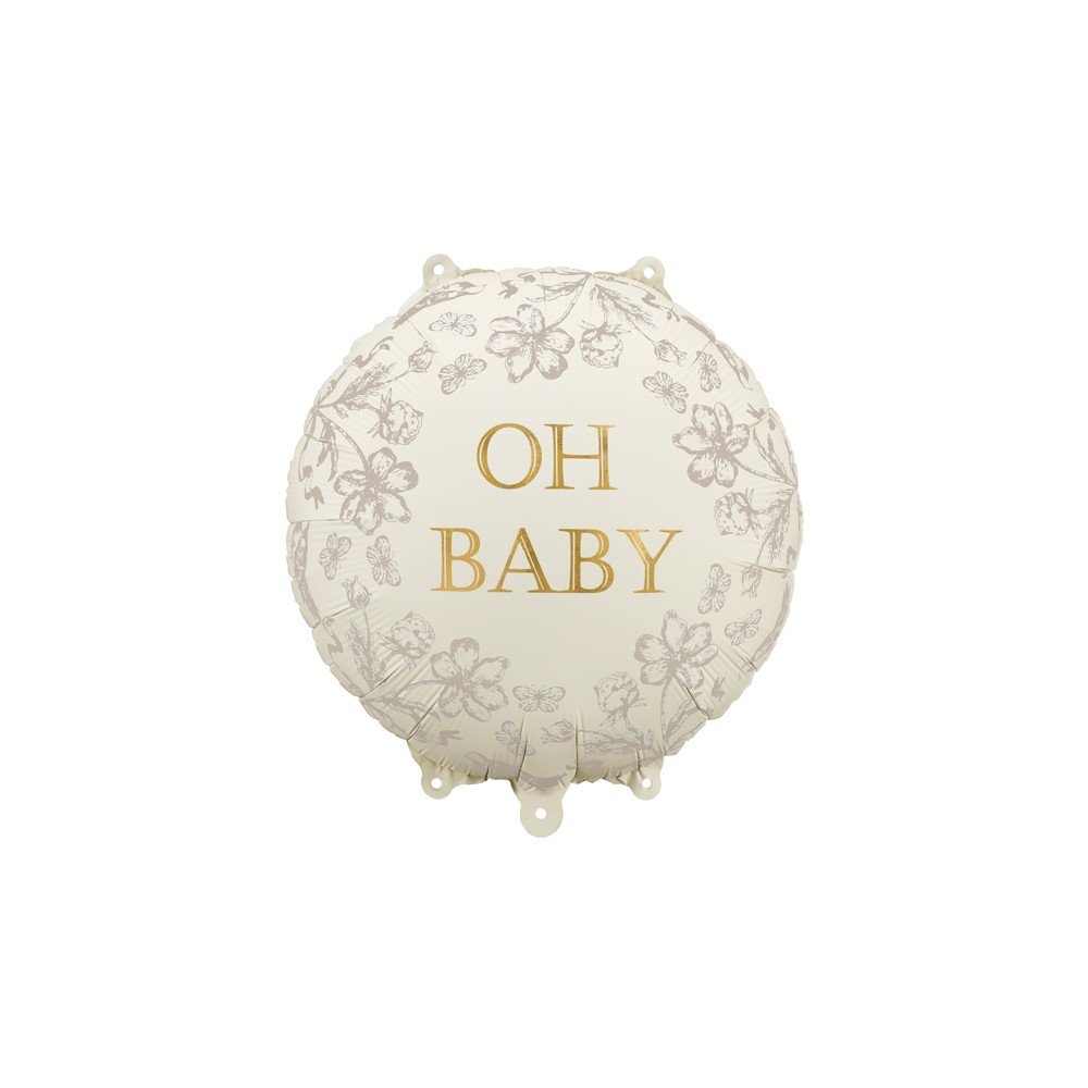 Ballon en aluminium disque ''Oh Baby'', 35x35 cm, mix