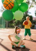 Ballon en aluminium Basketball, 35x35 cm, mix.