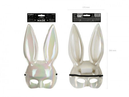 Masque Lapin, 16.5x34cm, blanc