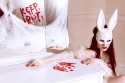 Masque Lapin, 16.5x34cm, blanc