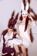 Masque Lapin, 16.5x34cm, blanc