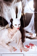 Masque Lapin, 16.5x34cm, blanc