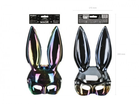 Masque Lapin, 16.5x34cm, noir