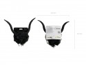 Bandeau Cornes de Diable avec Tulle, 30x76 cm, Noir