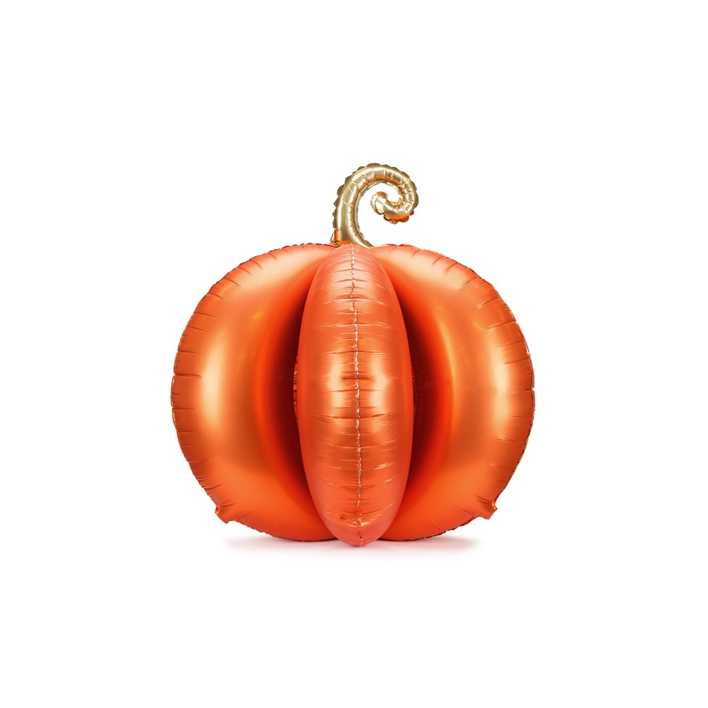 Ballon en aluminium 3D Citrouille debout, 90x90 cm, orange