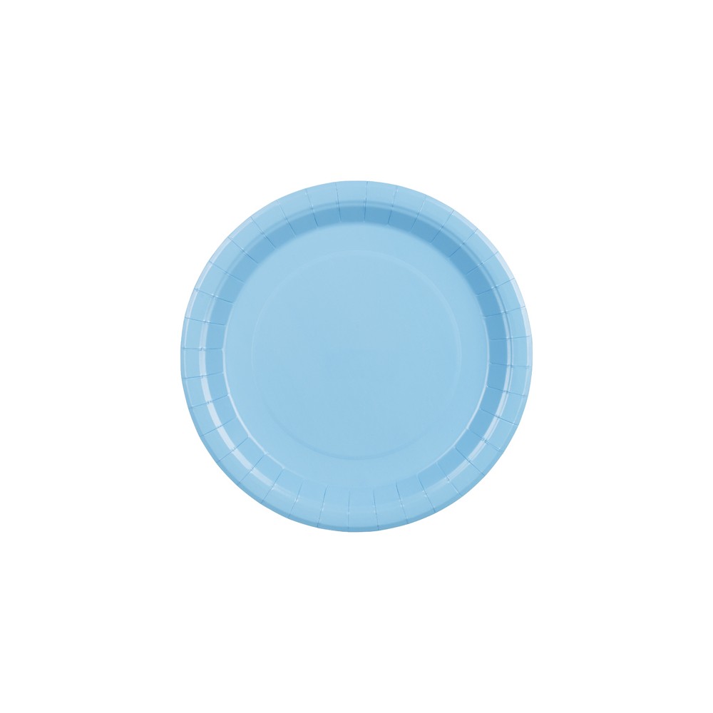 Assiettes en papier, bleu clair, 23 cm