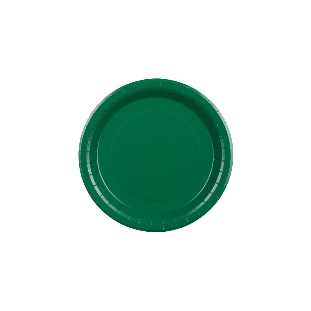 Assiettes en papier, vert foncé, 23 cm