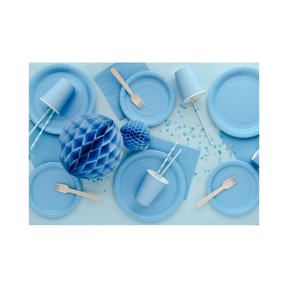 Assiettes en papier, bleu clair, 18 cm