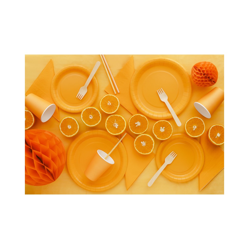 Assiettes en papier, orange clair, 18 cm