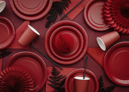 Assiettes en papier, rouge...