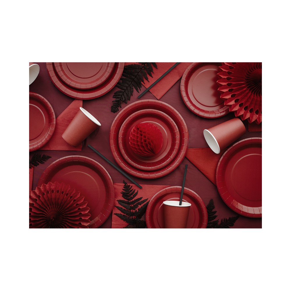 Assiettes en papier, rouge foncé, 18 cm