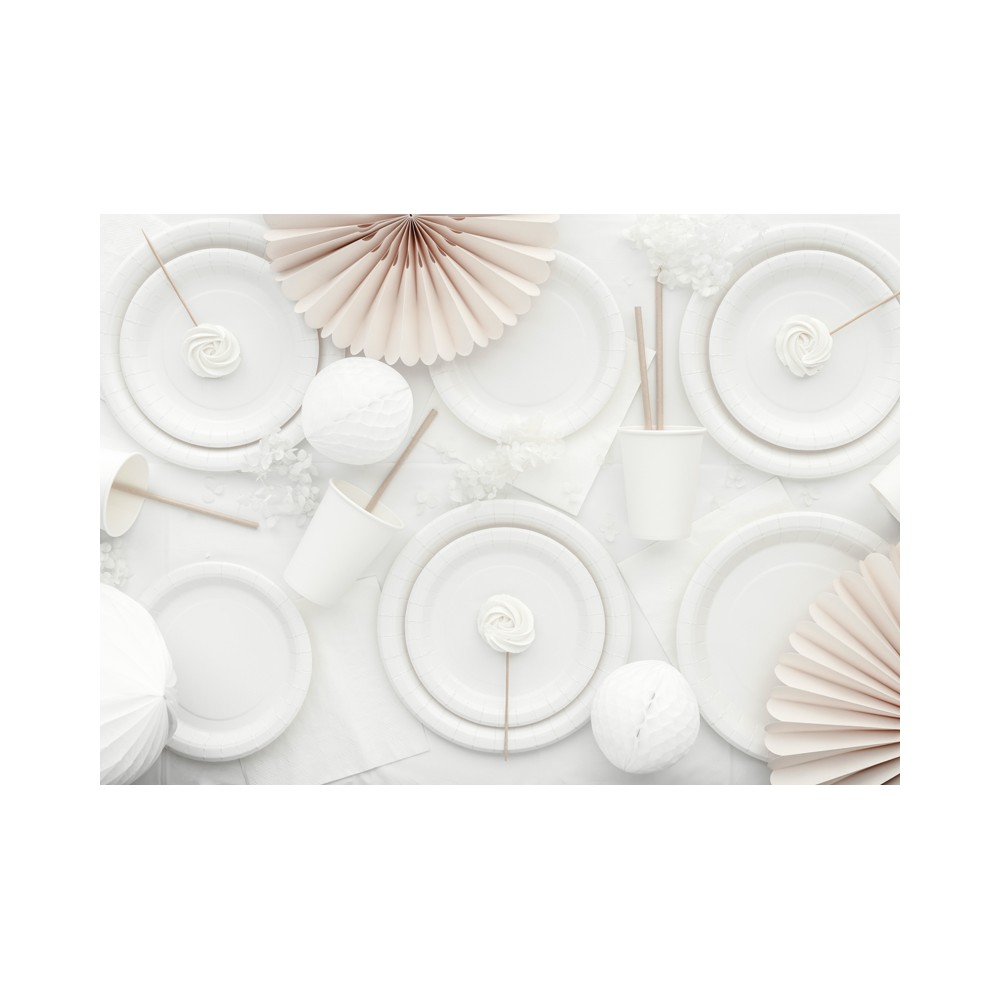 Assiettes en papier, blanc, 18 cm