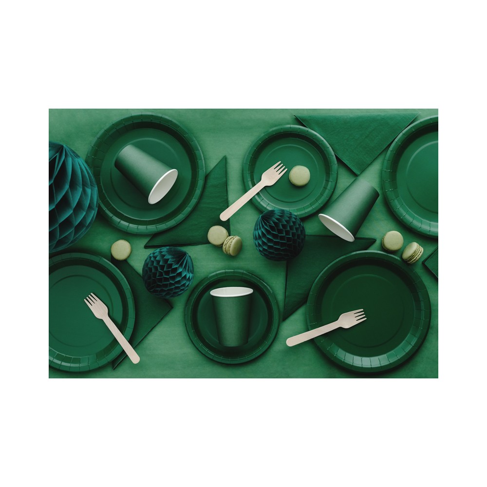 Assiettes en papier, vert foncé, 18 cm