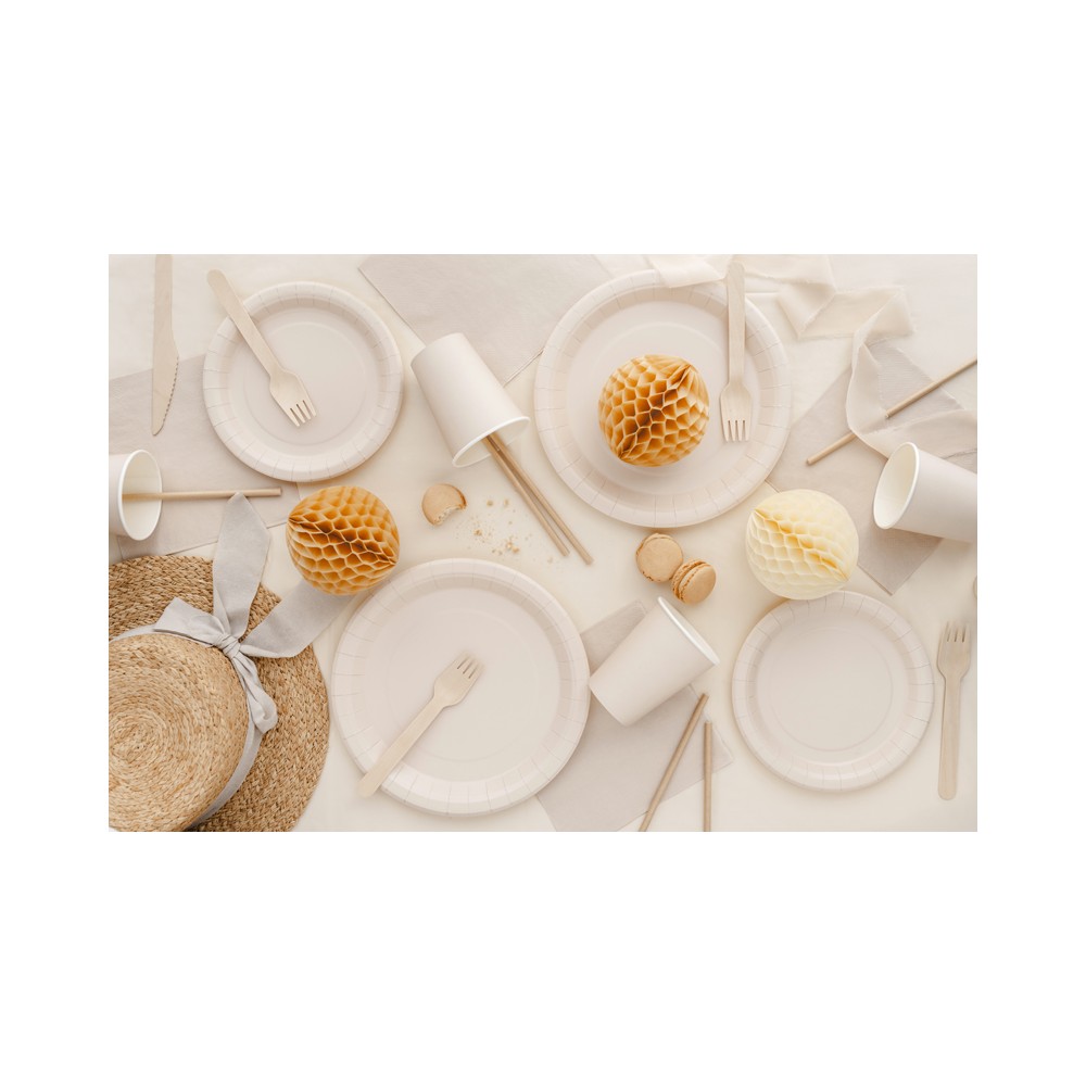 Assiettes en papier, beige, 18 cm
