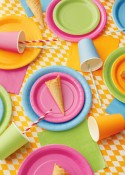 Assiettes en papier, vert clair, 18 cm