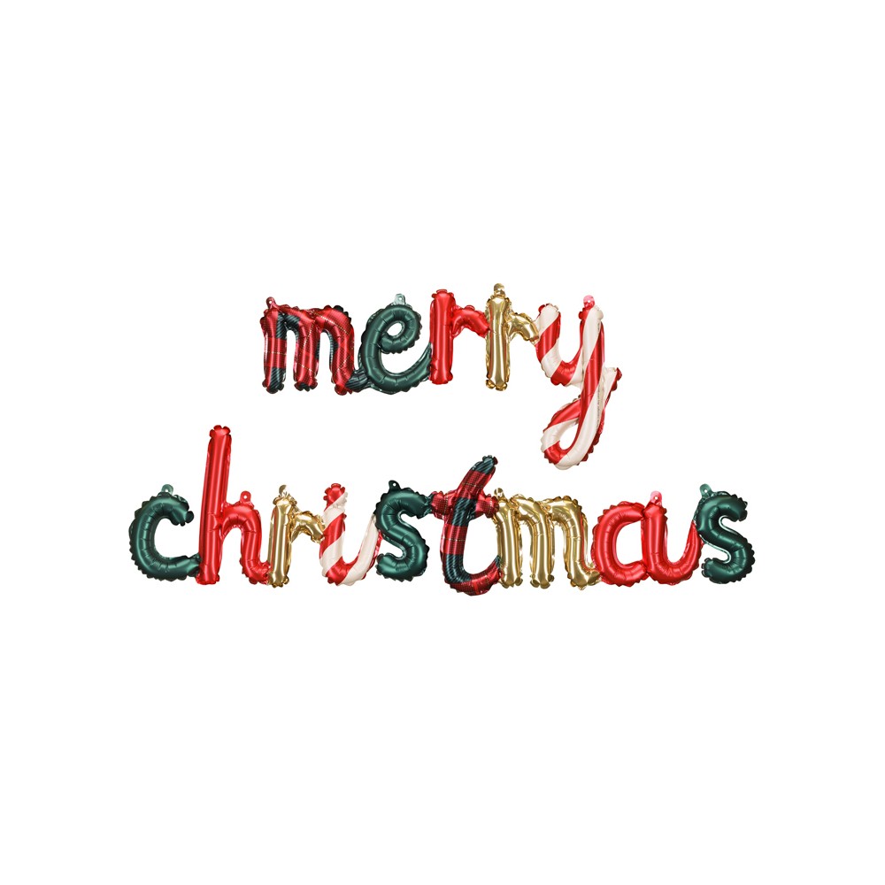 Ballon en aluminium Merry Christmas, 143 x 25 cm, mix