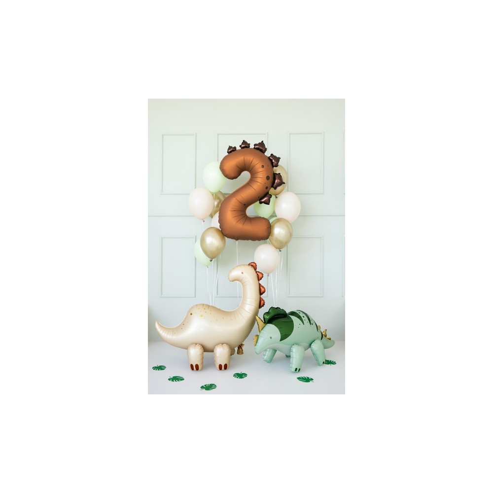 Ballon en aluminium Chiffre ''2'' Dinosaure, 92 cm, assorti