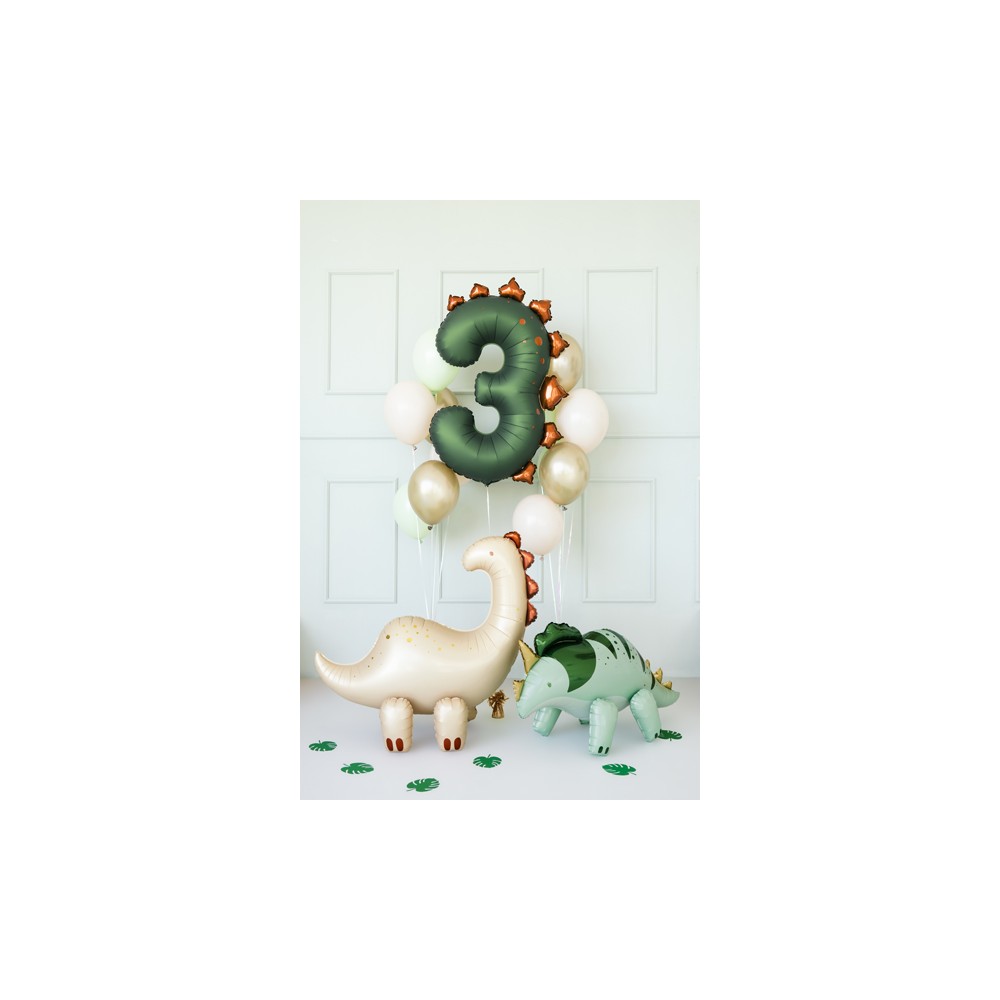 Ballon en aluminium Chiffre ''3'' Dinosaure, 92 cm, assorti